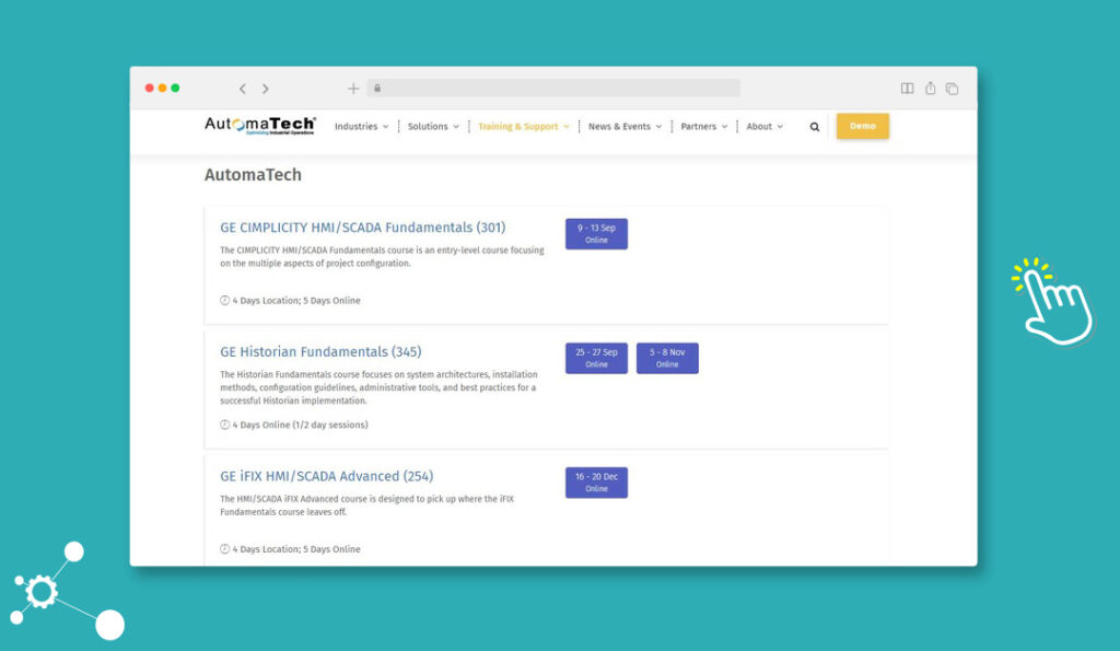 Screenshot of Automatech GE Cimplicity and iFix SCADA Training Courses