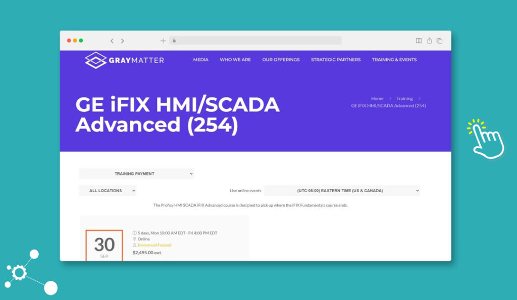 Screenshot of GrayMatter GE iFix Training Course