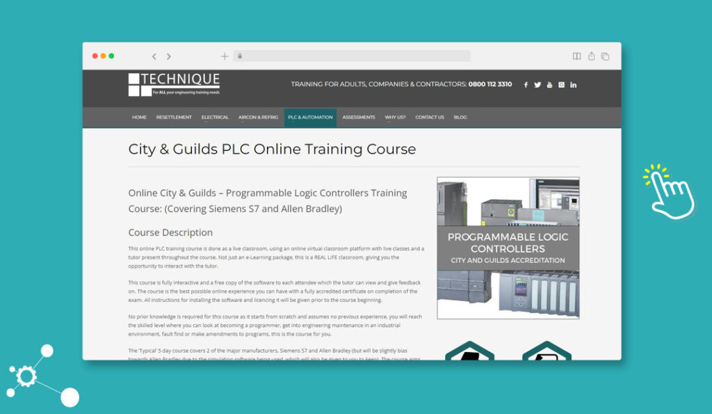 Technique Training Ltd City & Guilds PLC Online Training Course Siemens S7 Allen Bradley